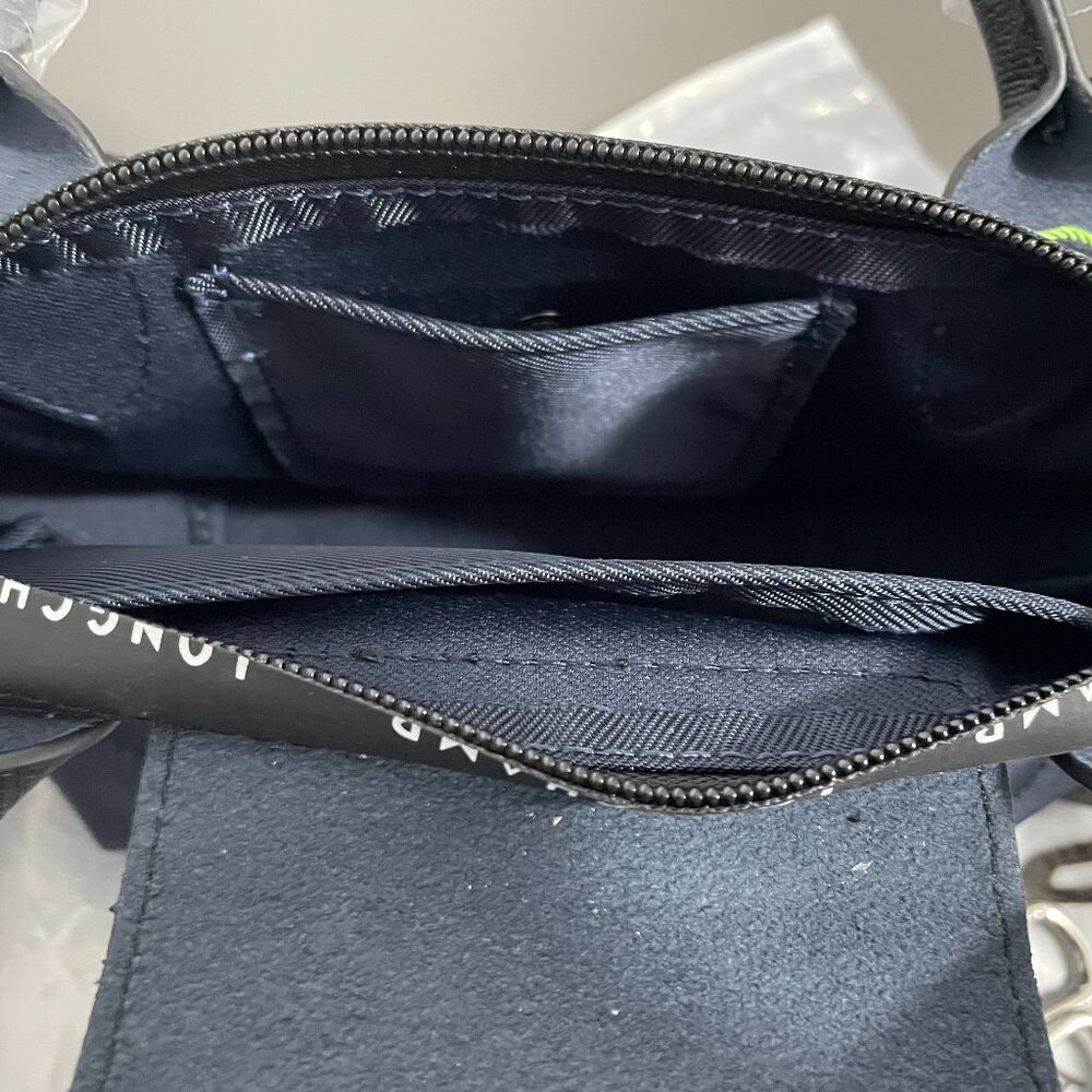 Longchamp Navy and Black Clutch with Silver Details - Picture 3 of 9